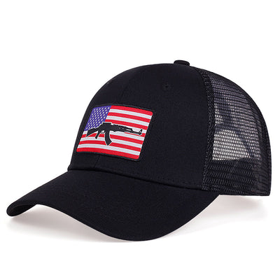 Black AK-47 USA Flag Trucker Hat – ELITETRIDENT